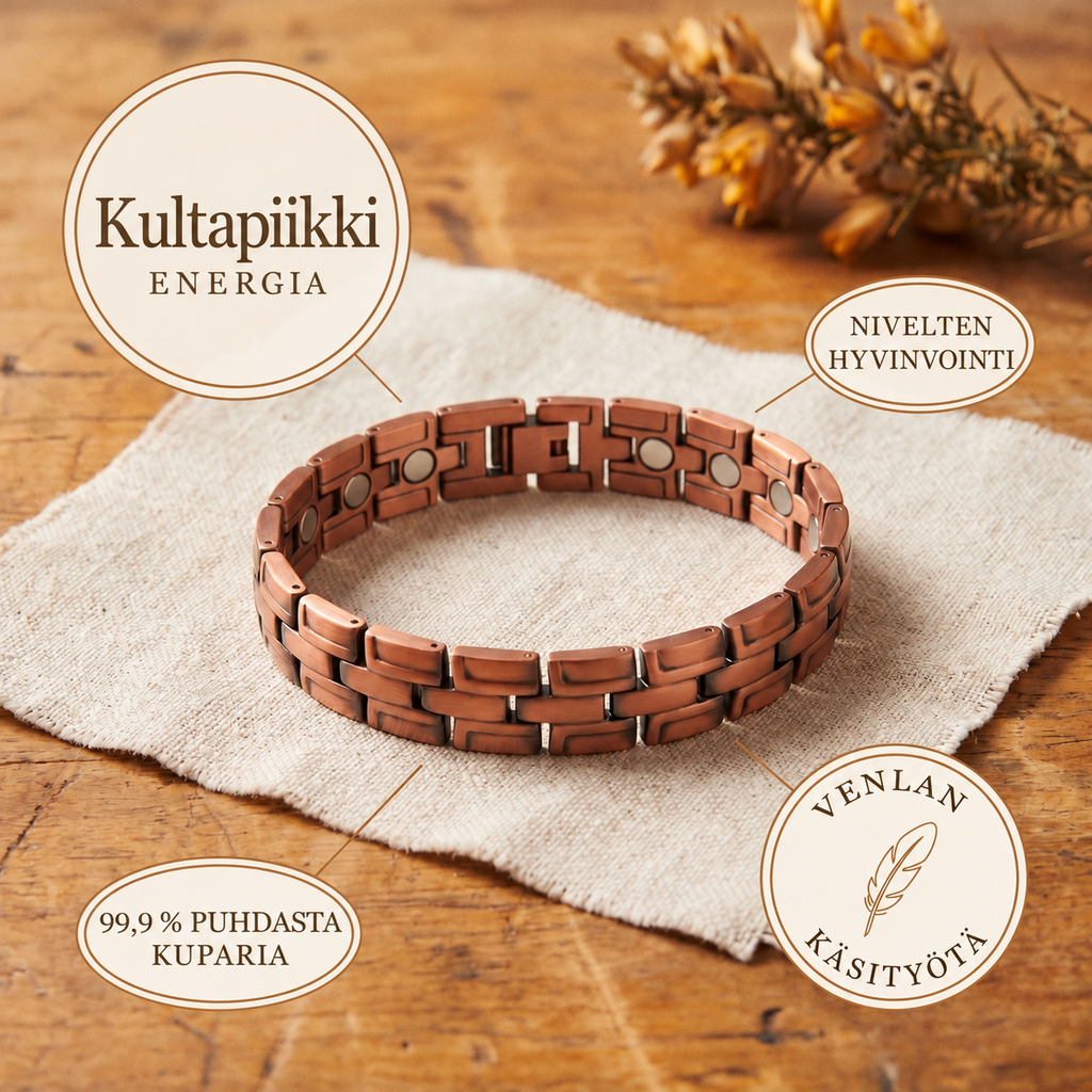 Venla Kultapiikki – miesten kuparirannekoru