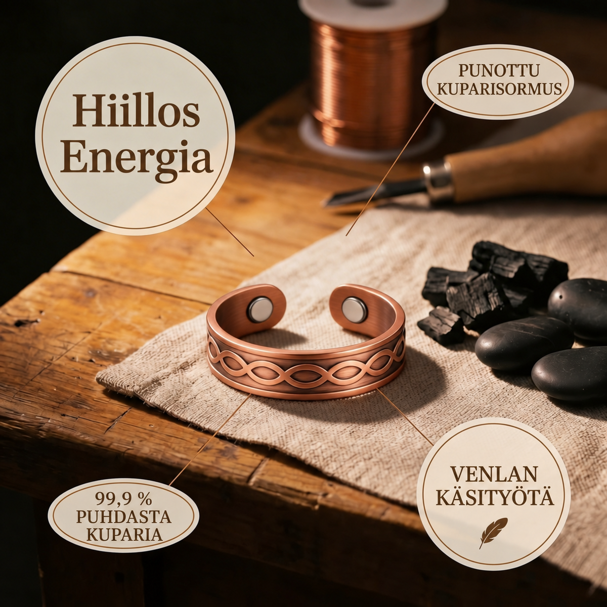 Venla Hiillos – kuparisormus