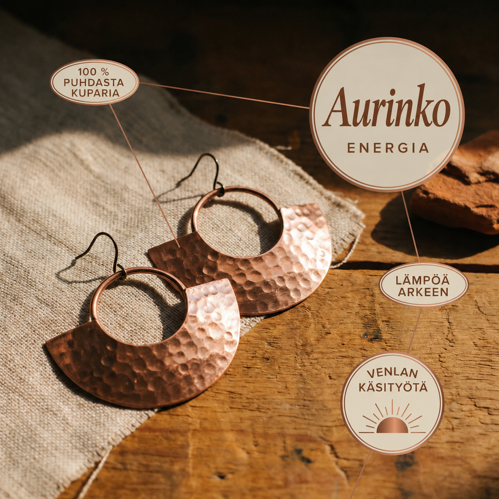 Venla Aurinko – kuparikorvakorut
