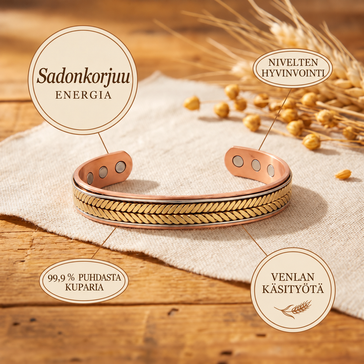 Venla Sadonkorjuu – kuparirannekoru