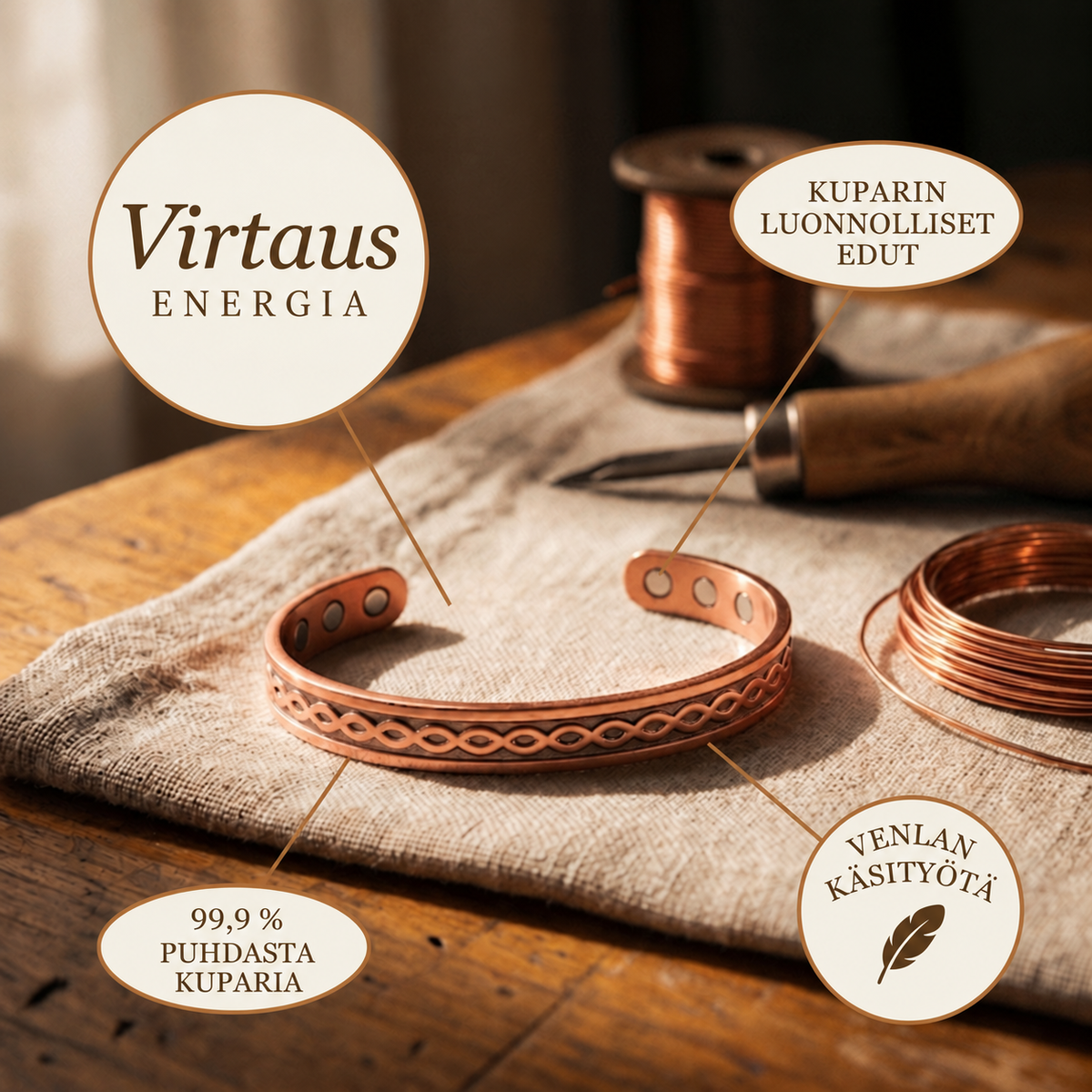 Venla Virtaus – kuparirannekoru