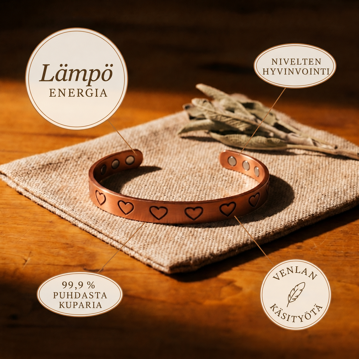 Venla Lämpö – kuparirannekoru