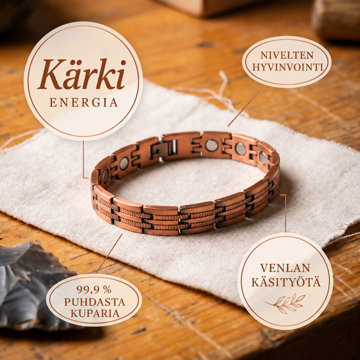 Venla Kärki – miesten kuparirannekoru