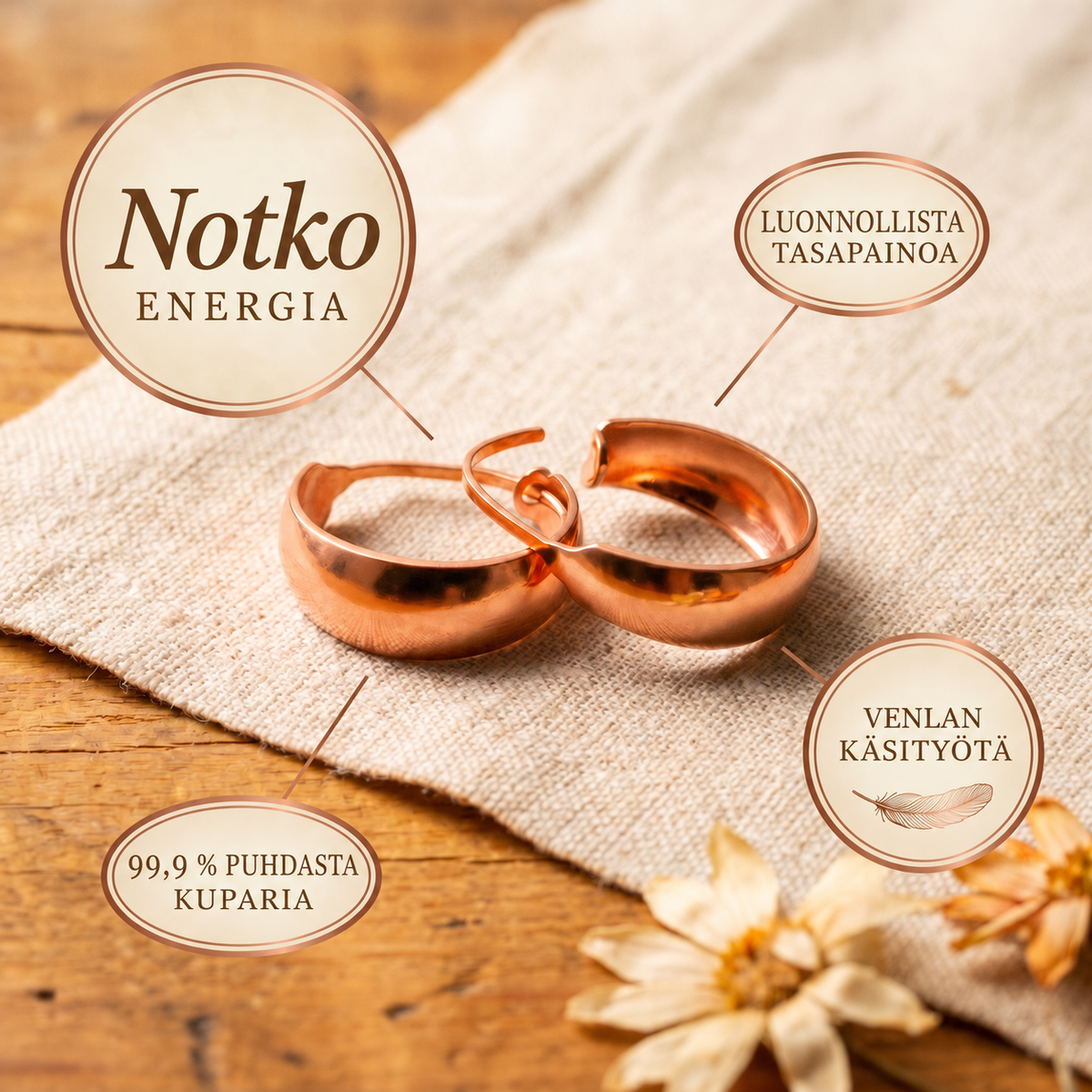Venla Notko – kuparikorvakorut