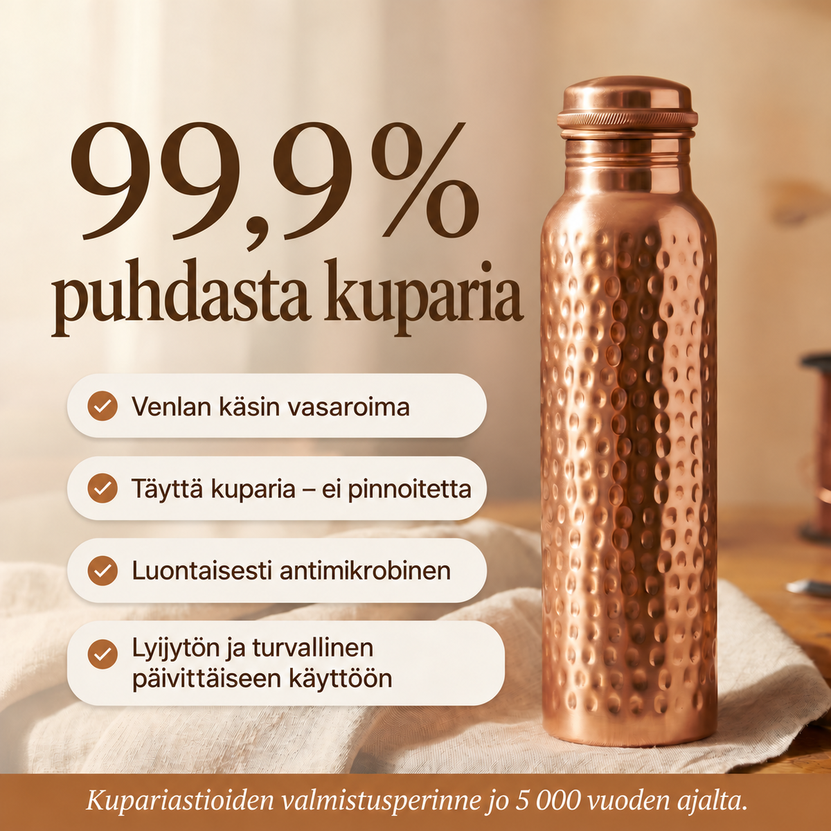Venla – kuparivesipullo