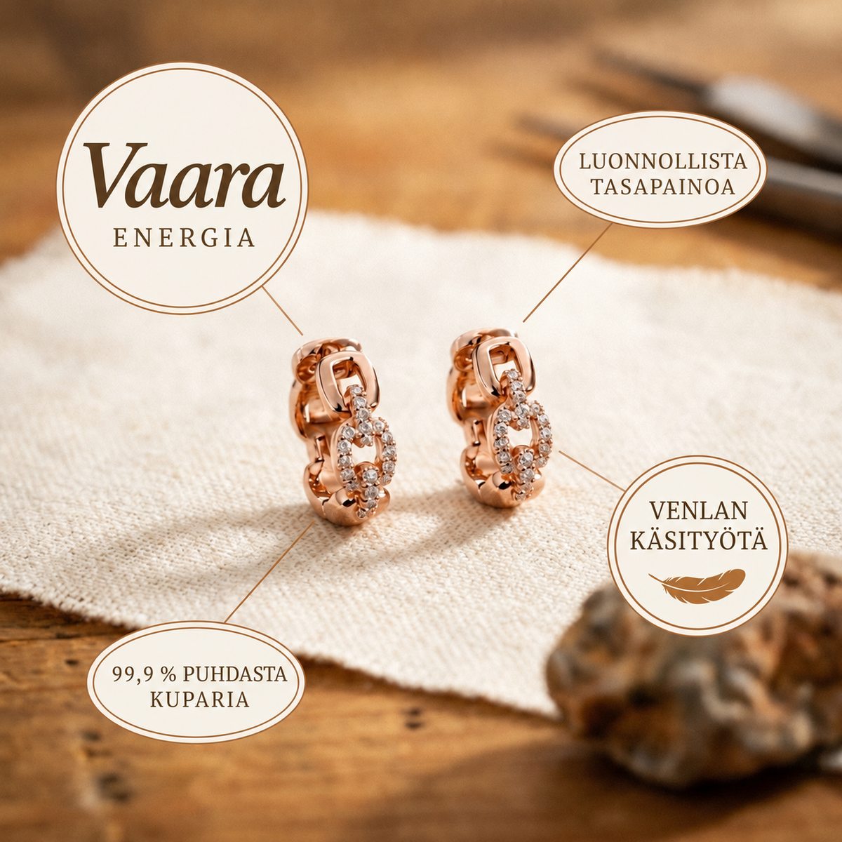 Venla Vaara – kuparikorvakorut