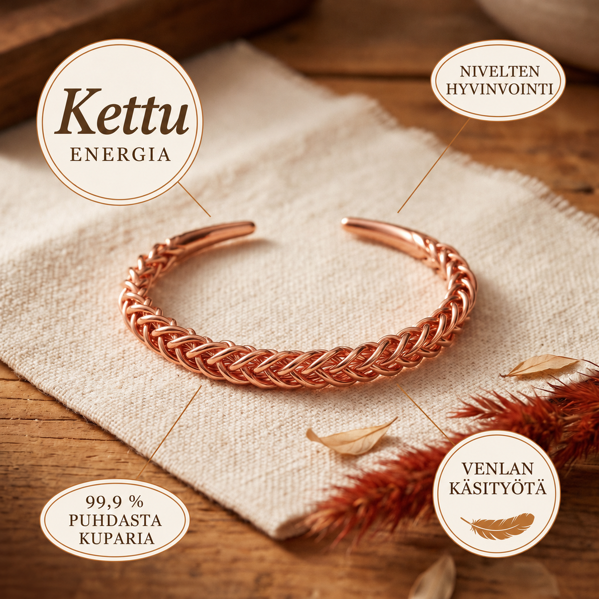 Venla Kettu – kuparirannekoru