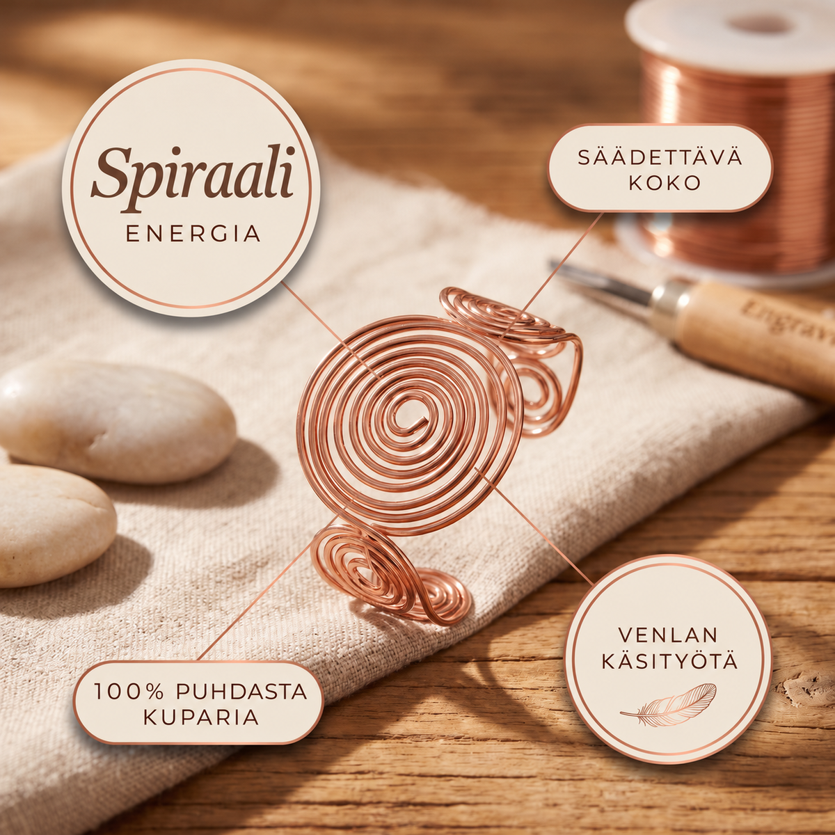 Venla Spiraali – kuparirannekoru